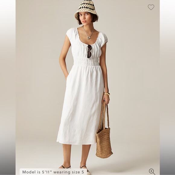 J. Crew Dresses & Skirts - J.Crew Cap-sleeve midi dress in linen